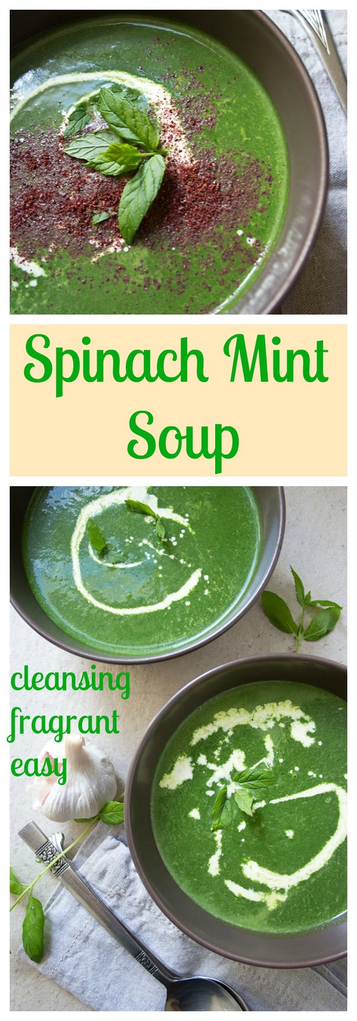 Cleansing, fresh and simple: This fragrant spinach mint soup gets an added kick from the tangy, lemony spice sumac.