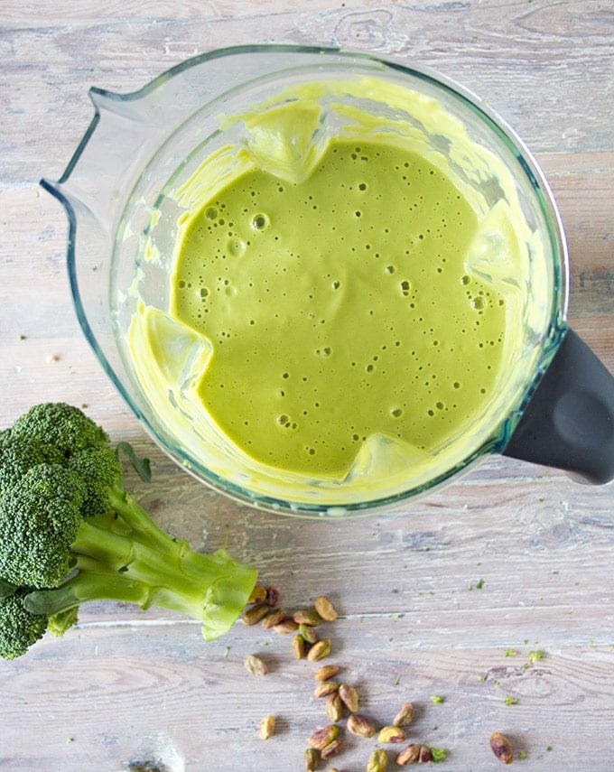 broccoli soup in a Vitamix