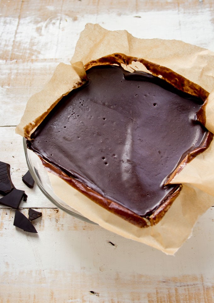 chocolate fudge on baking paper 