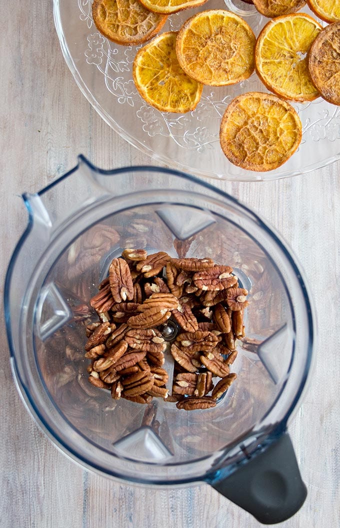 peca nuts in a food processor bowl