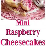 mini raspberry cheesecakes on a plate