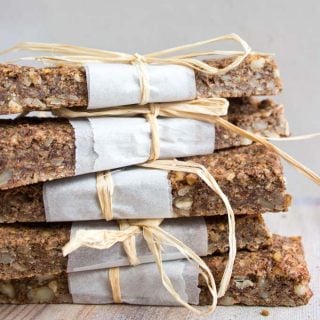 a stack of granola bars