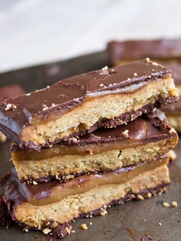 a stack of low carb twix bars