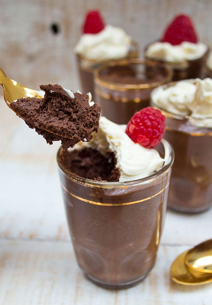 a spoonful of low carb chocolate mousse