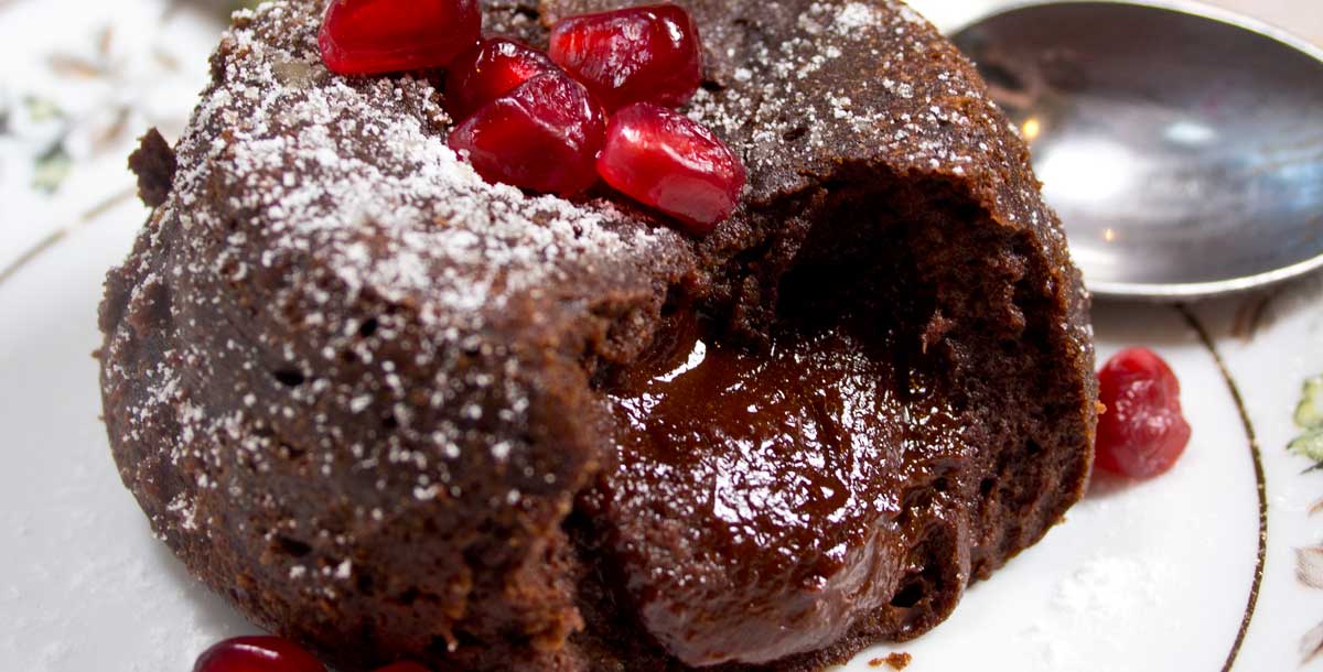 A chocolate lava cake.