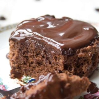 A moist and chocolatey keto mug cake made with coconut flour. Enjoy this cake straight out of the mug or transfer onto a plate and smother it with chocolate sauce! Sugar free, low carb, gluten free. 