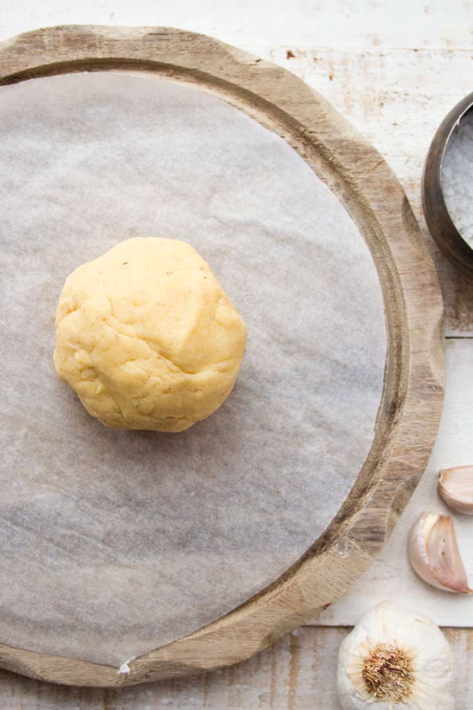 Pizza Dough Ball on a wooden board