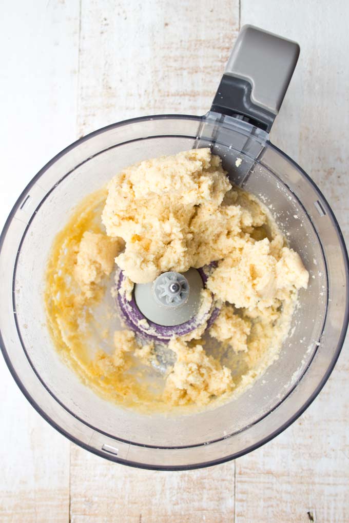 coconut flour pizza dough in a food processor