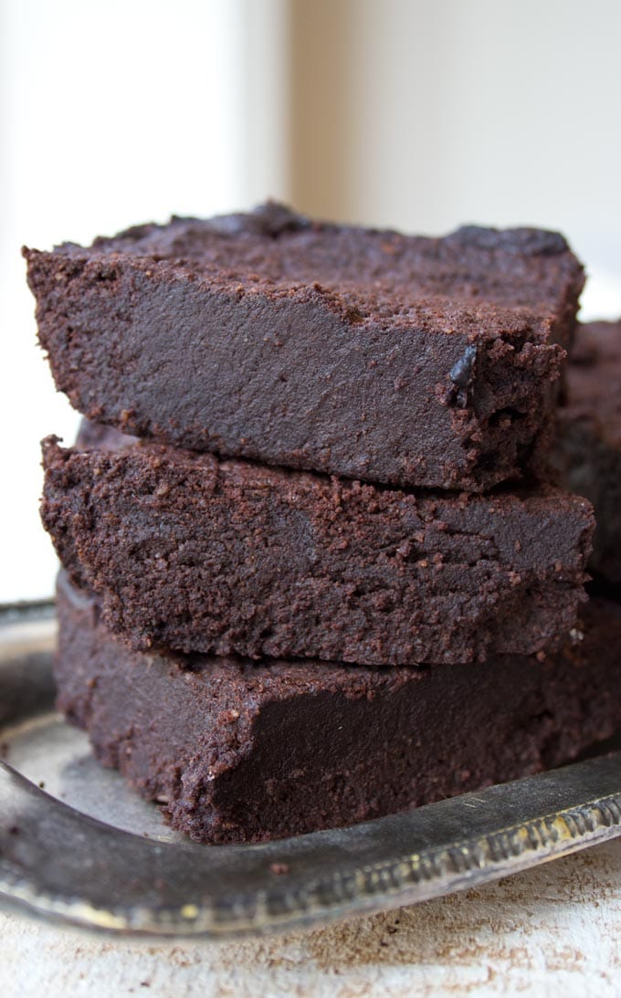 Stack of 3 sugar free Keto brownies 