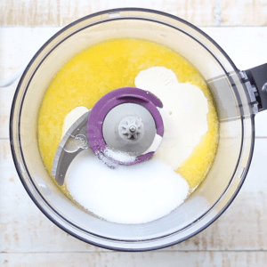 How to make healthy low carb donuts - put butter and cream in a food processor