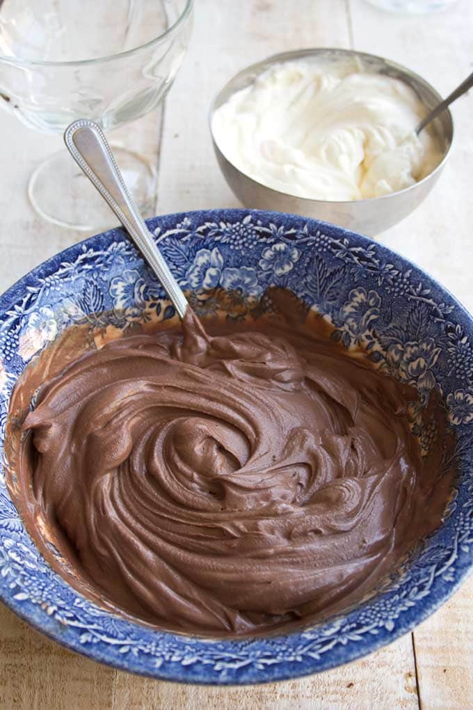 chocolate mascarpone mousse in a bowl