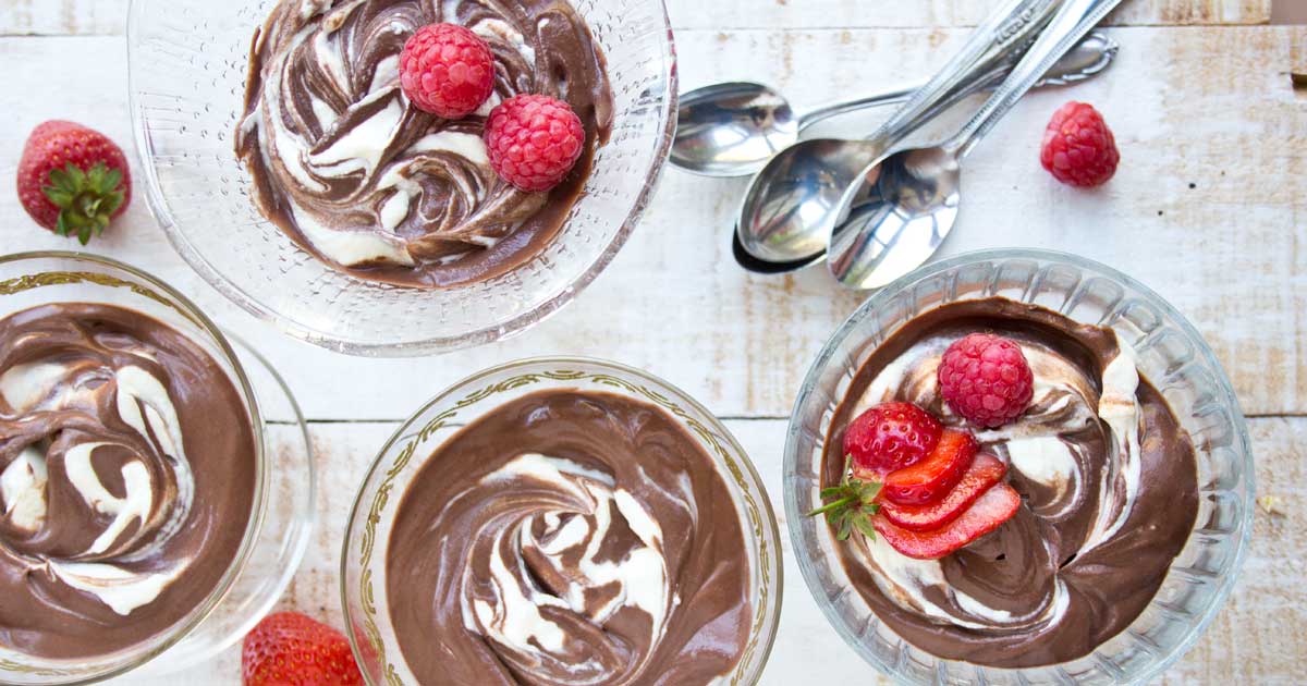 chocolate mascarpone mousse in glass jars