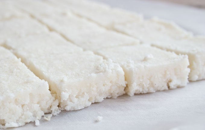 Keto coconut bars without chocolate drizzle