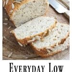 a loaf of low carb bread with slices