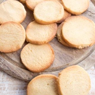 keto sugar cookies on a wooden board