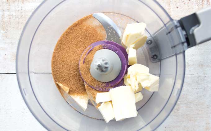 butter and erythritol in .a food processor