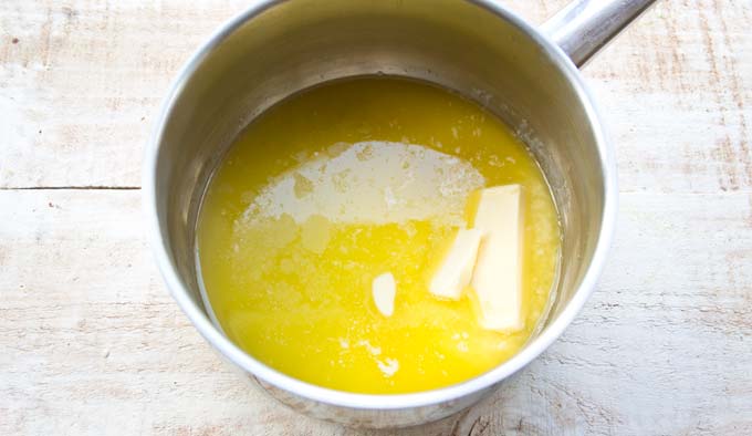 melting butter in a saucepan