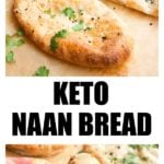 keto naan bread topped with cilantro