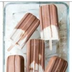 sugar free peanut butter chocolate ice pops on ice cubes