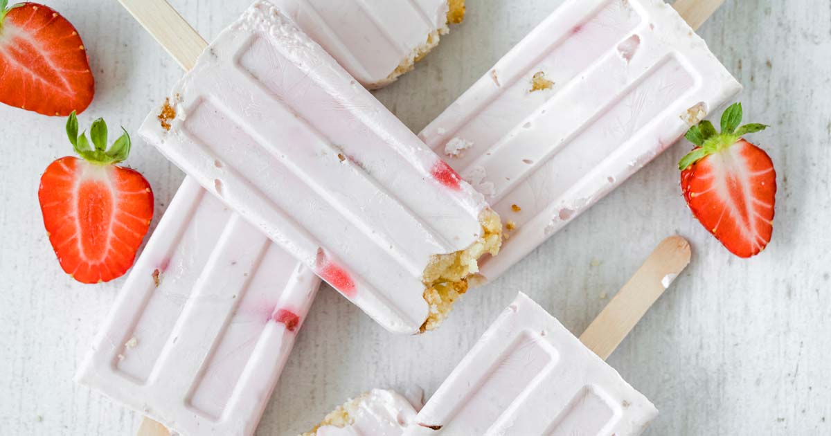 strawberry cheesecake flavoured sugar free popsicles