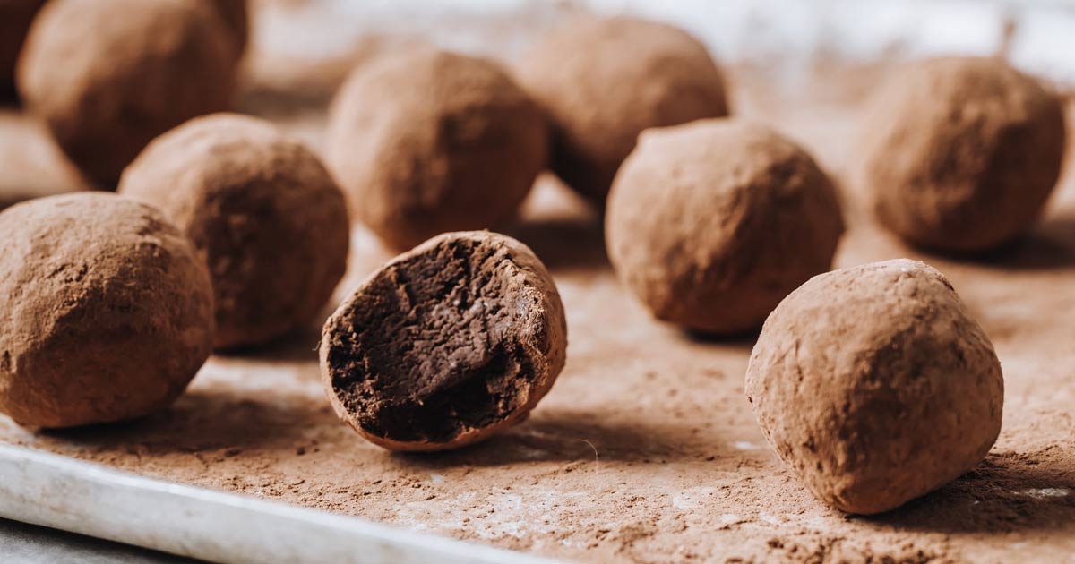 truffles dusted in cacao powder