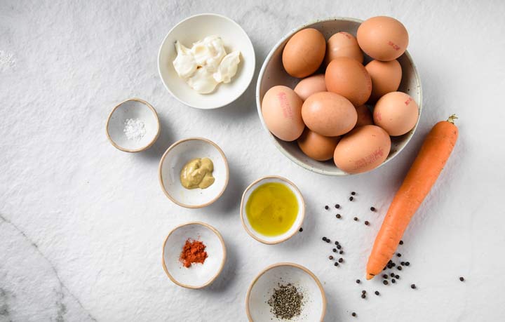ingredients for deviled egg chicks