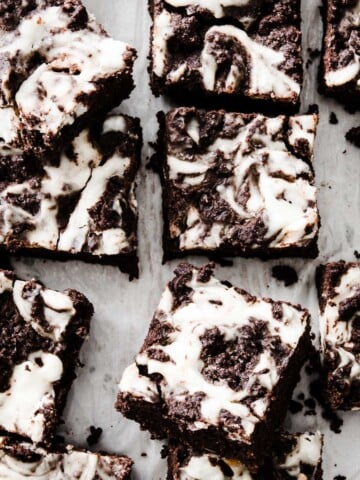 keto cheesecake brownies cut into squares