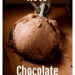 a scoop of keto chocolate ice cream