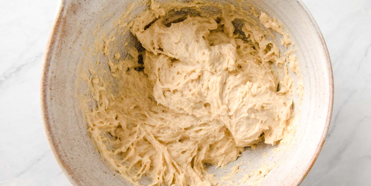 focaccia dough in a bowl