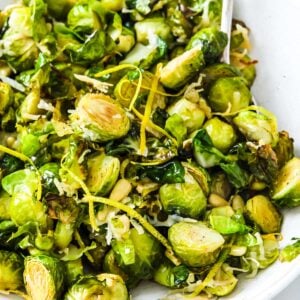 roasted brussels sprouts in a bowl