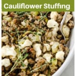 cauliflower stuffing decorated with herbs