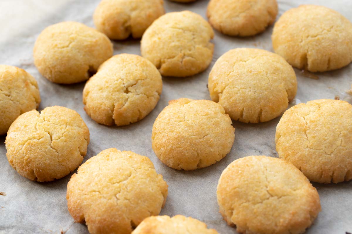 baked cookies on parchment paper