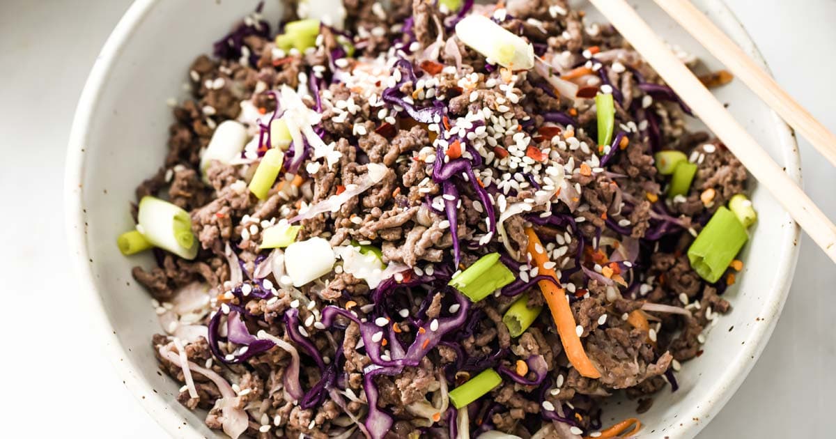 stir fried ground beef and cabbage