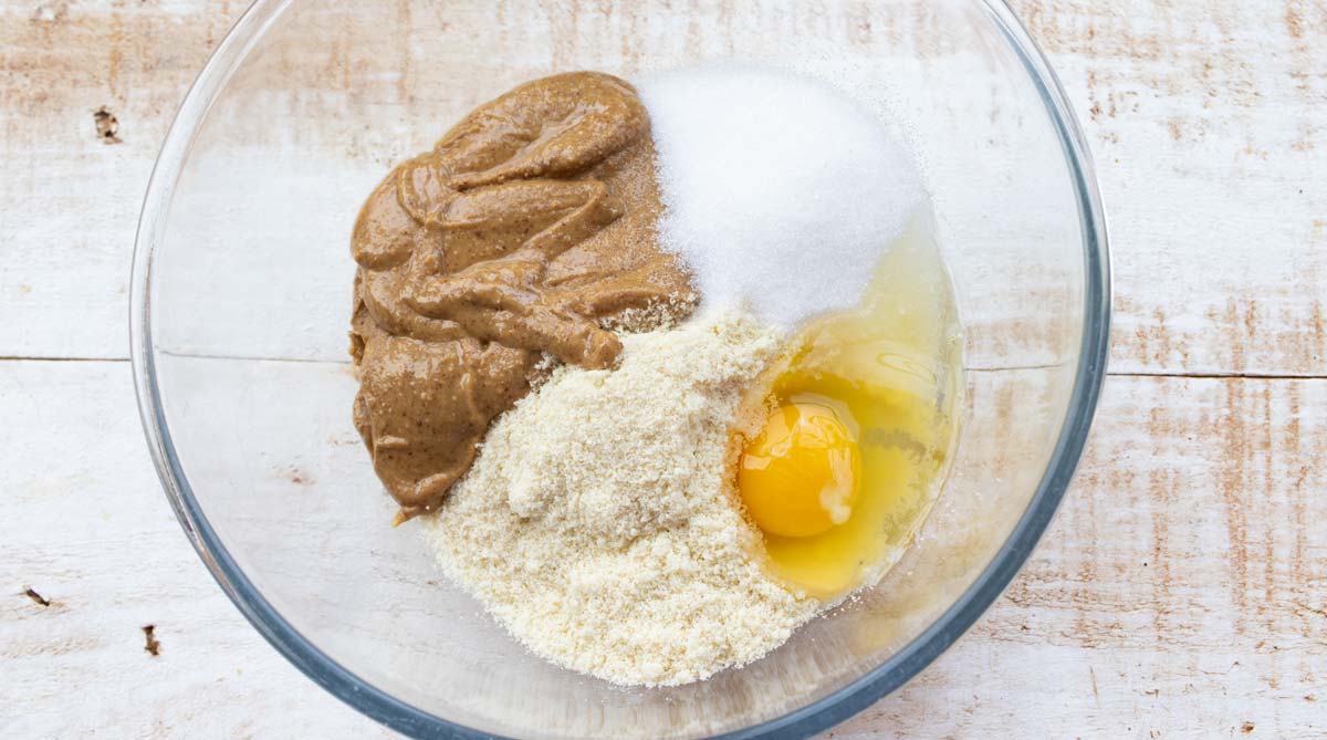 cookie dough ingredients in a bowl