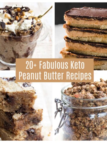 a collage of 4 keto peanut butter recipes