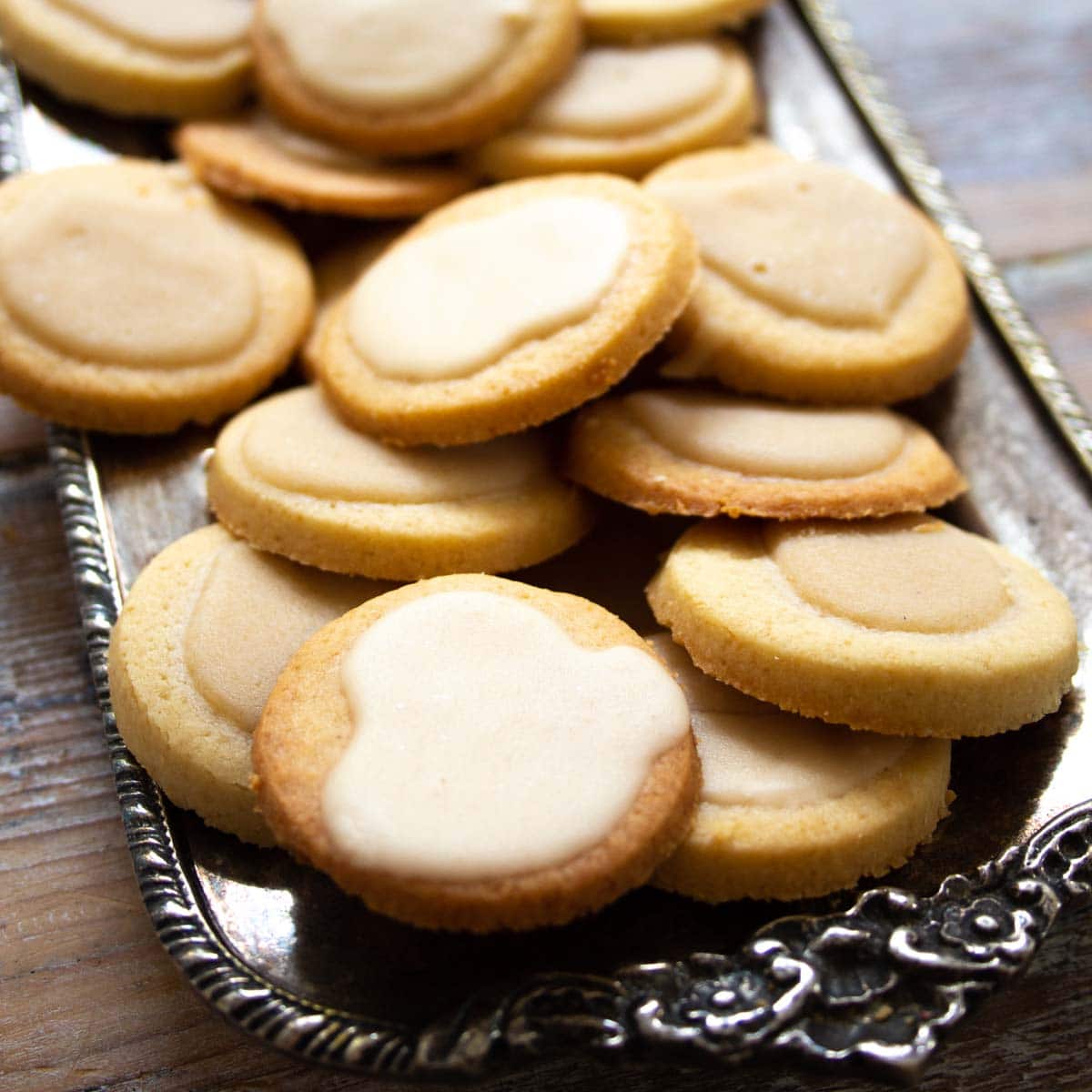 keto shortbread cookies on a tray