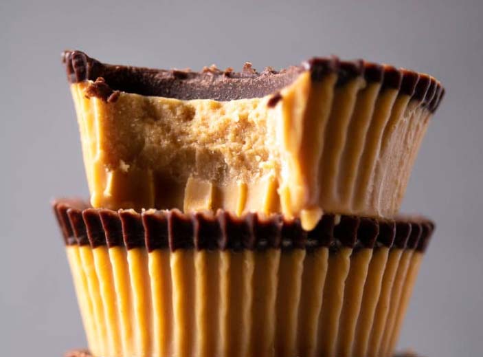 peanut butter cups stacked