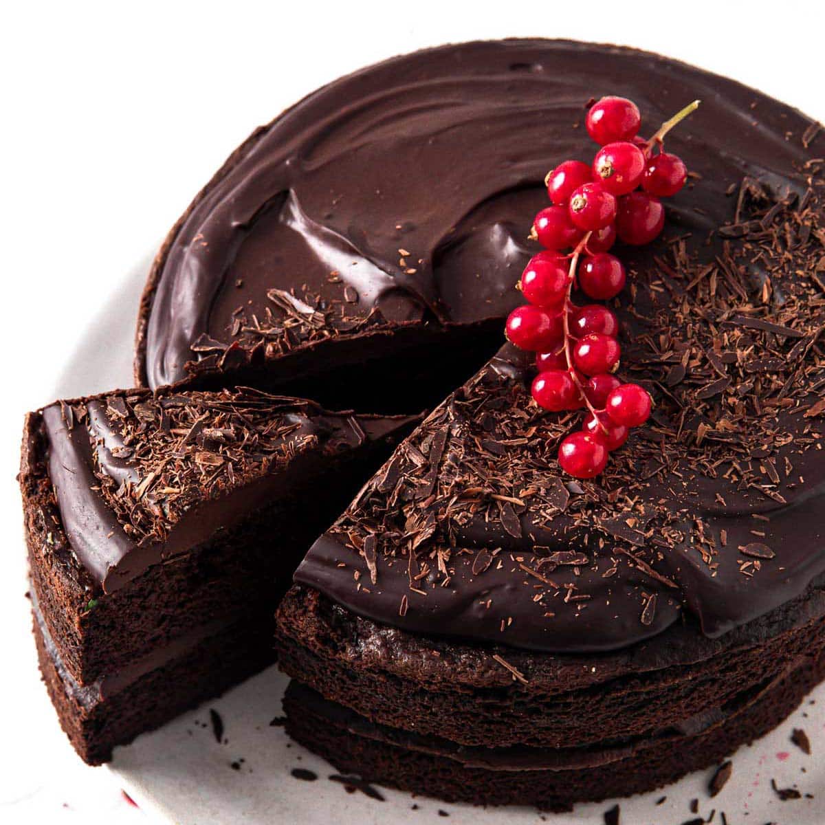 a chocolate sugar free birthday cake topped with chocolate ganache