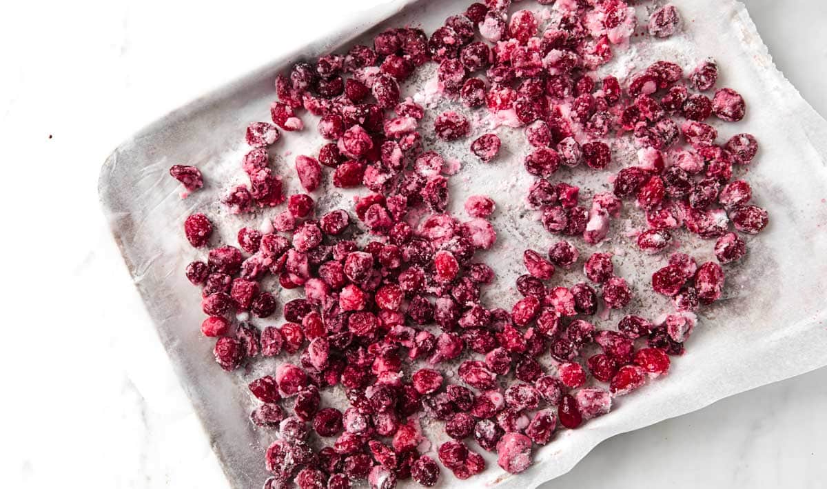powdered sweetener coating cranberries