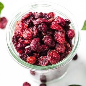 sugar free dried cranberries in a pot