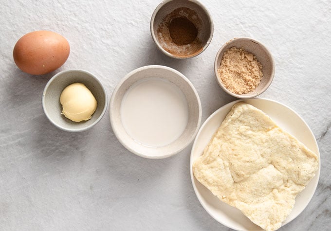 ingredients for keto french toast