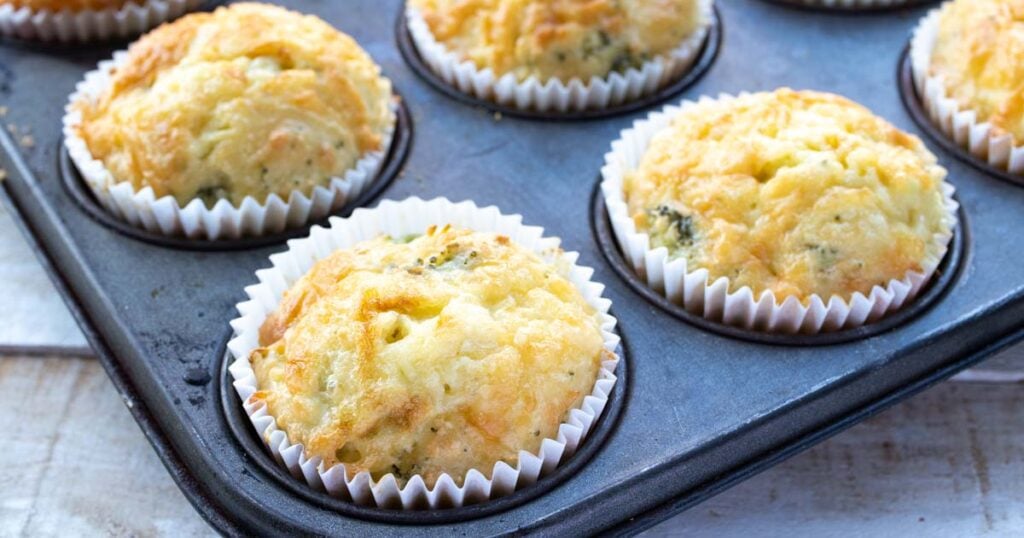 keto cheese muffins in a muffin pan