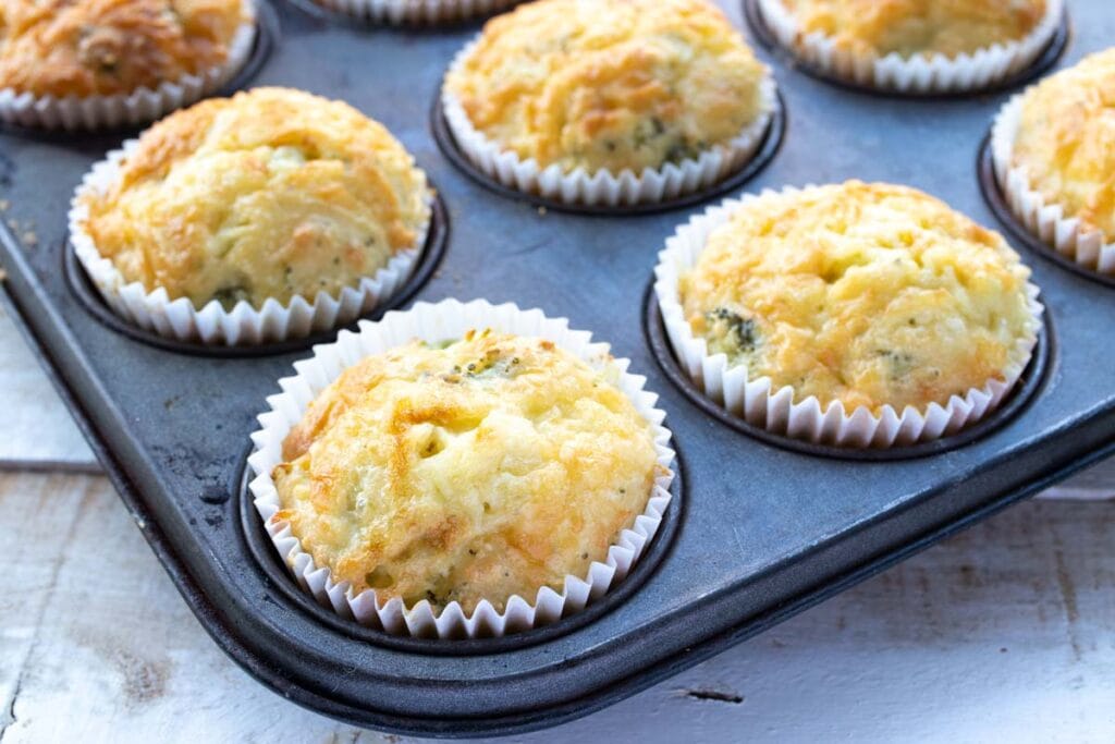 baked cheese muffins with a browned top