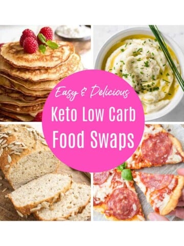 A collage of 4 low carb recipes