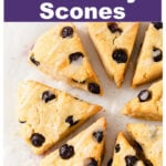 Blueberry scones arranged in a circle.