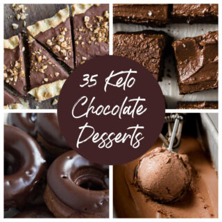 a collage of 4 keto chocolate desserts