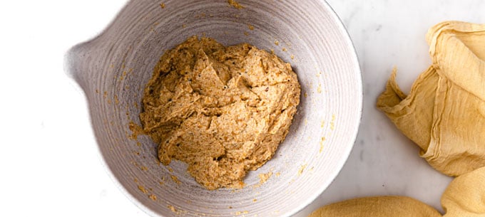 flaxseed dough in a bowl