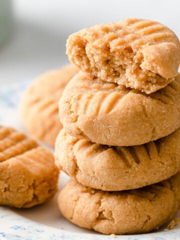 a stack of coconut flour peanut butter cookies