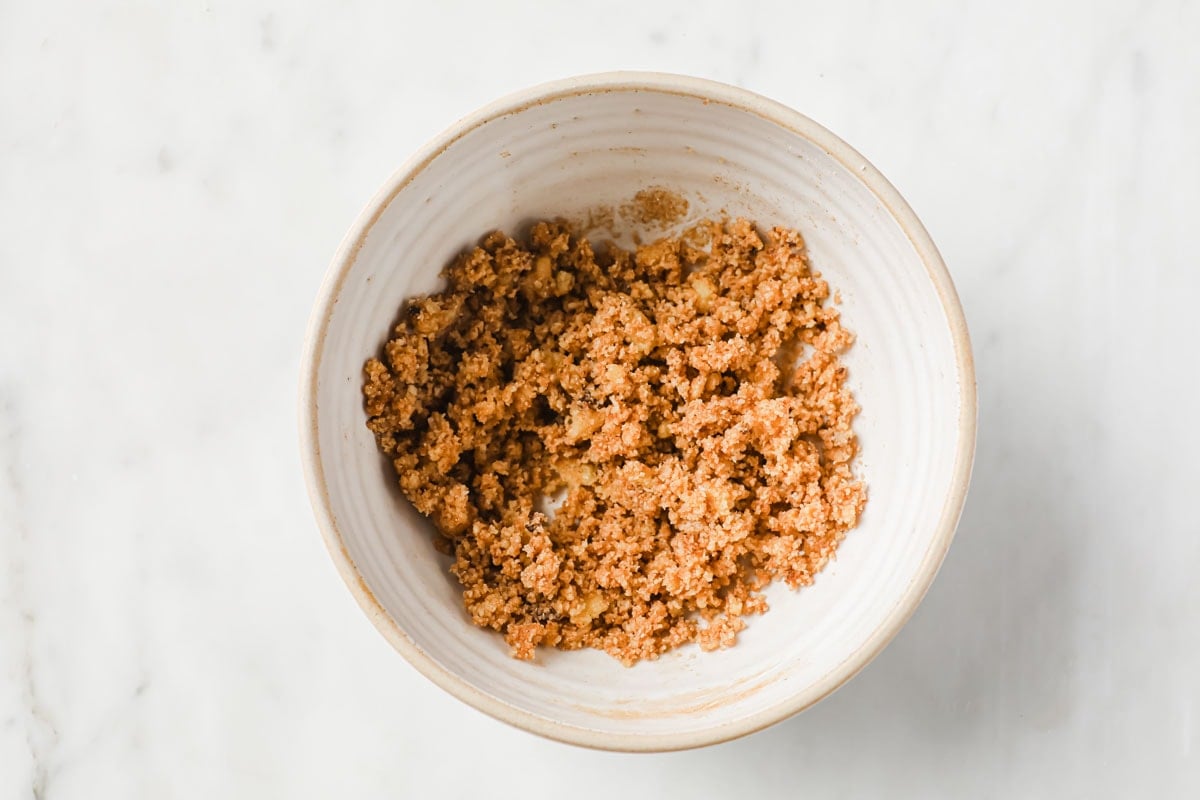 almond flour crumble topping in a bowl