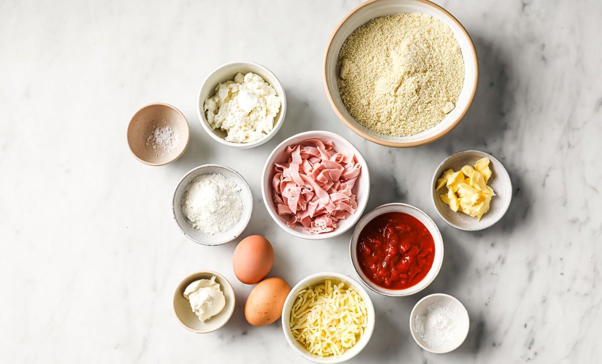 ingredients to make this recipe, measured into bowls